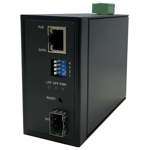 DF100GB (Industrial Gigabit SFP Media Converter with IEEE802.3bt PoE Injector)