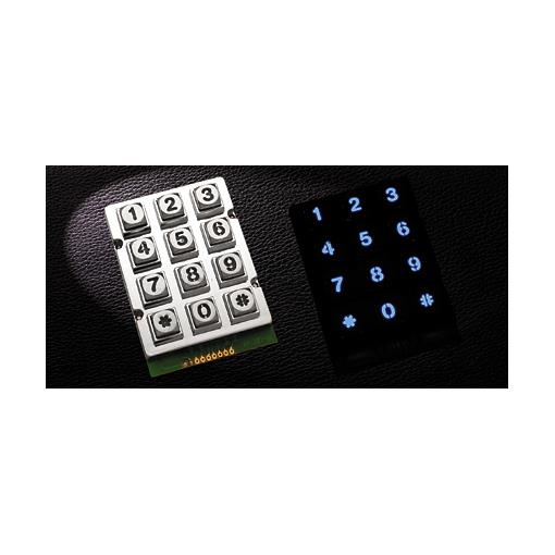 3x4 Waterproof Metal Keypad with Blue Backlight