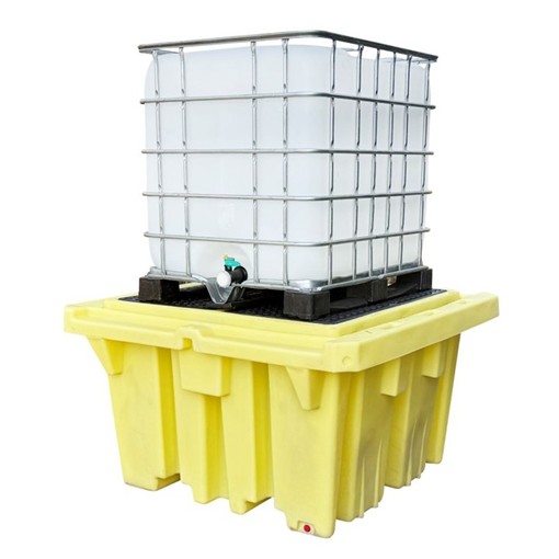 IBC Tote Space-Saver Spill Pallet, Yellow
