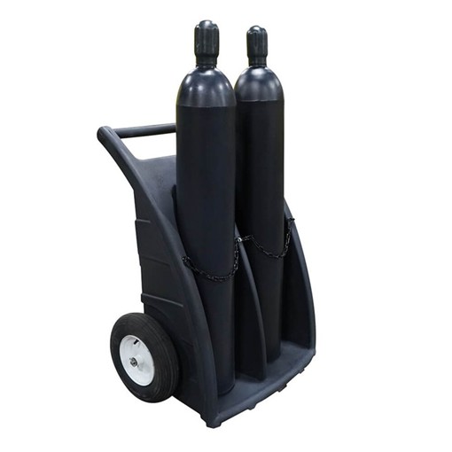Dual Cylinder Dolly, Heavy-Duty, Black