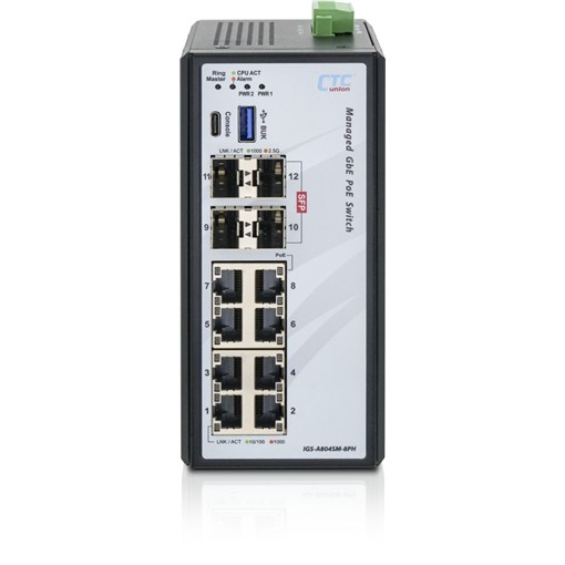 工業級資安強化管理型 GbE PoE 交換器