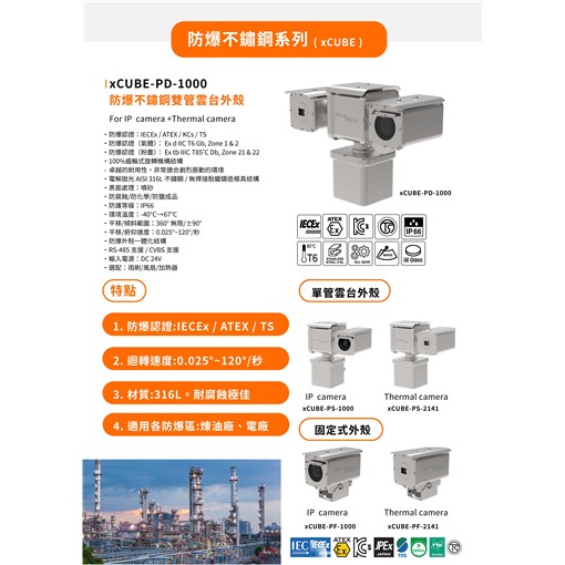 xCUBE系列(方形)，防爆_316L不鏽鋼_防護罩 固定式/迴轉台 外殼