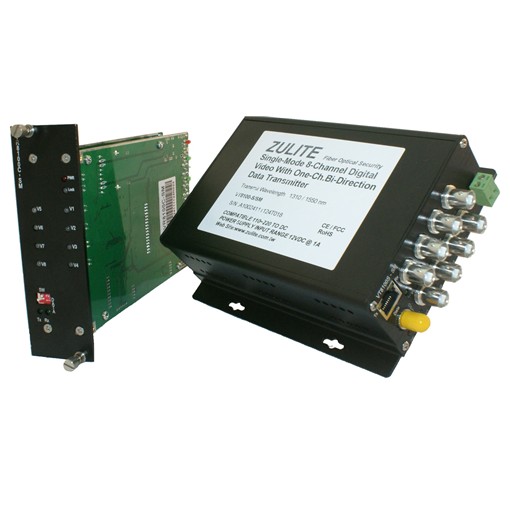  ZL-V8500-(X)-ATC 8門類比高清影像與一至四門雙通道數據、音頻或接點或一門100M乙太傳輸光電轉換器
