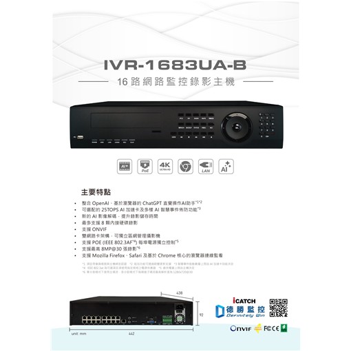 IVR-1683UA-B 16CH網路監控主機